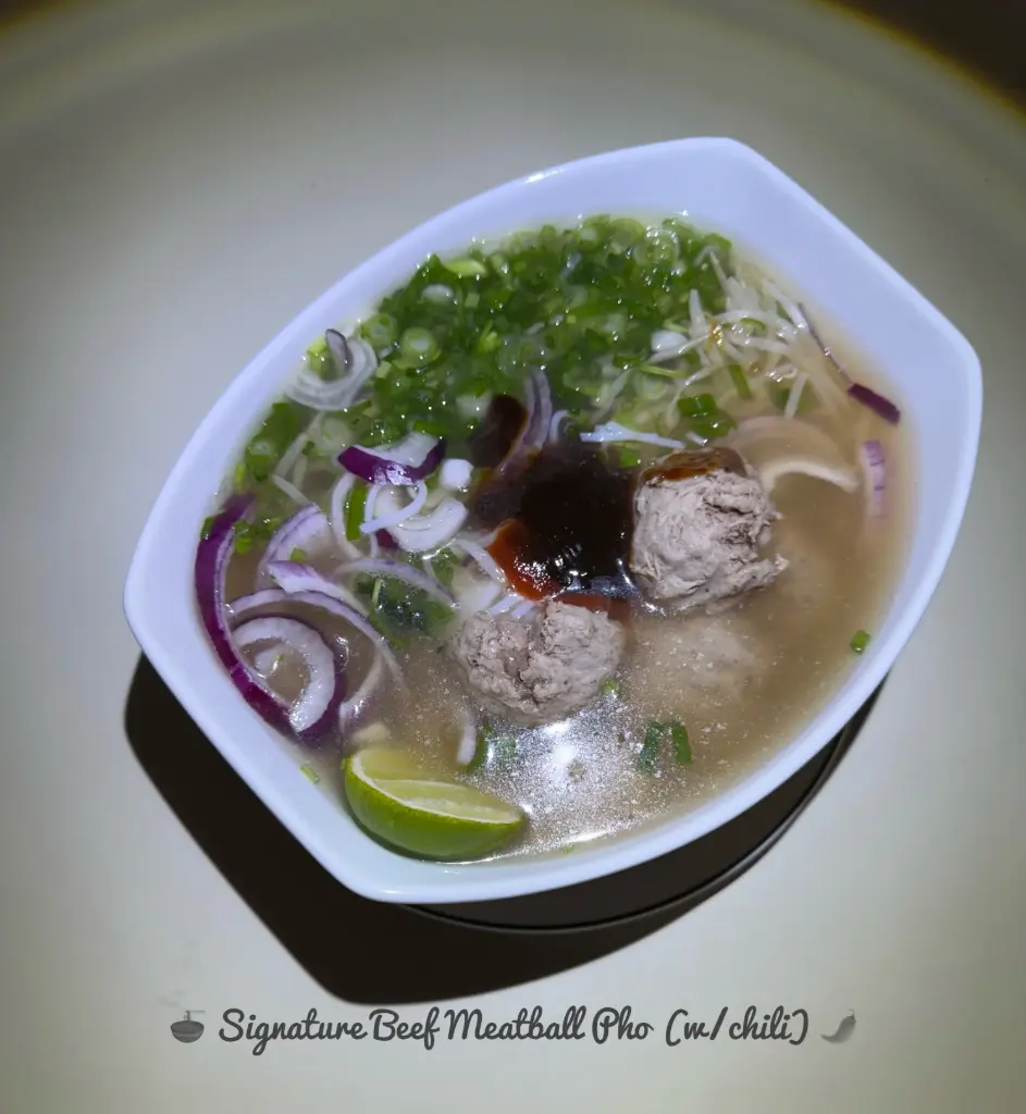 🍜 Signature Beef Meatball Pho (w/chili) 🌶️🔥 (Regular Noodles)