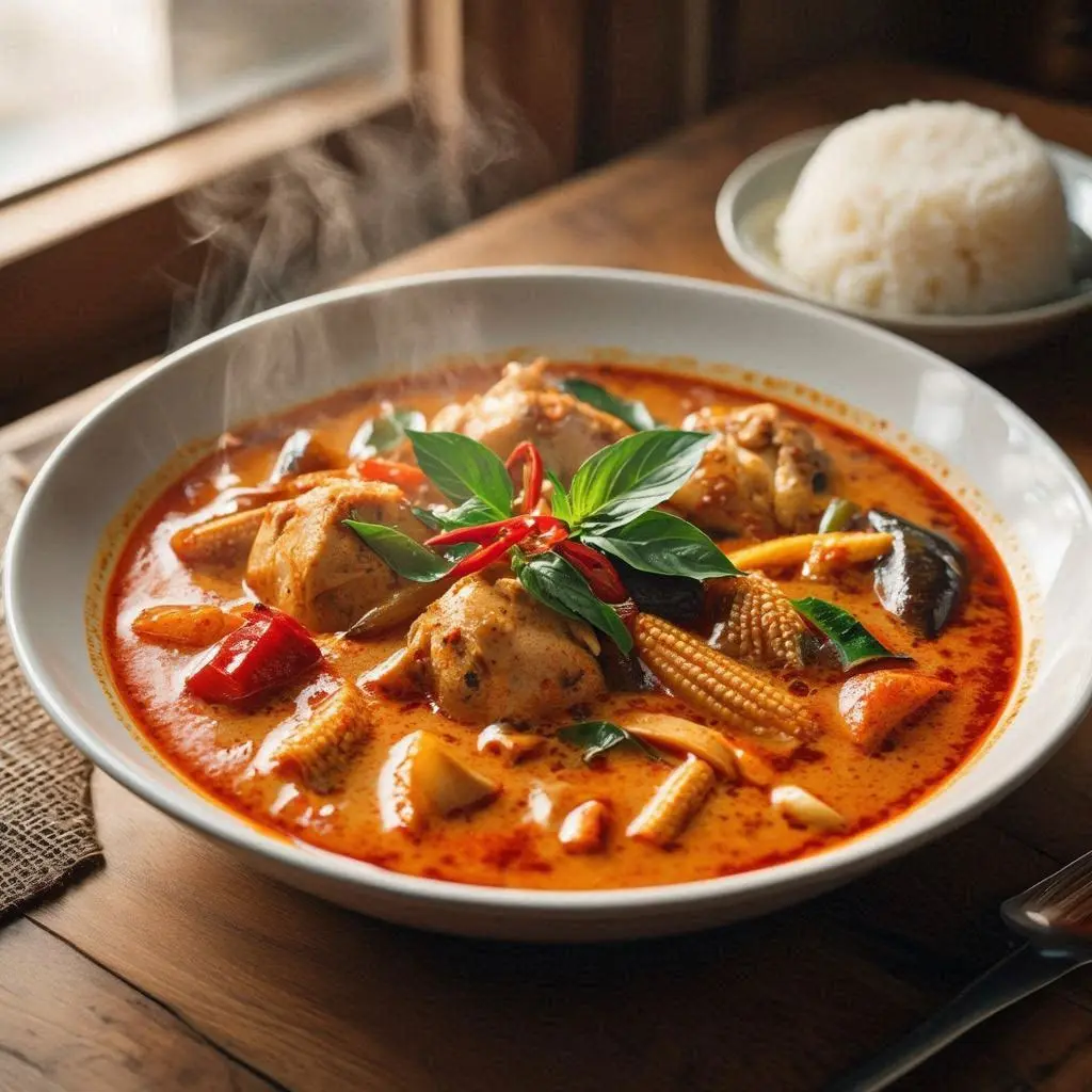 🍱 Siam Light Red Curry with Chicken Set 🌶️ 🥥