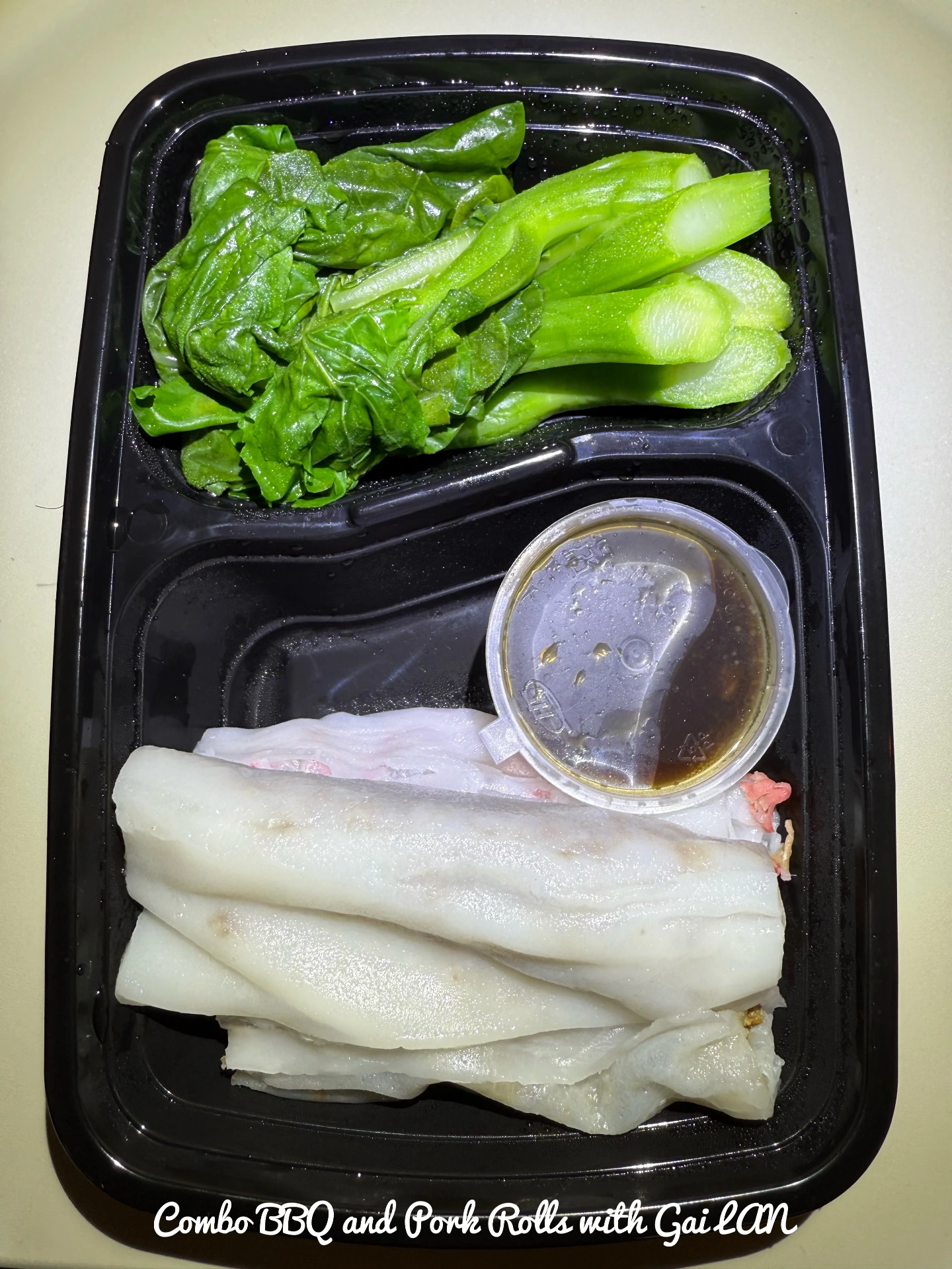 🍽️ Combo Rice Noodle Roll with Gai Lan (Combo BBQ Pork and Pork Noodle Rice Rolls)